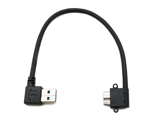 USB 3.0 Kabel 25 cm Micro B Stecker zu Typ a stecker Winkel in Schwarz - Afbeelding 1 van 4