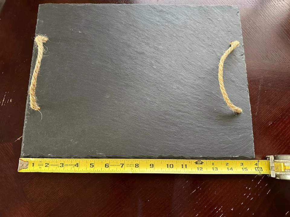 Vintage & Vine Slate Cheese Board With Rope Handles 16” X 12” NOS - Image 4 of 4