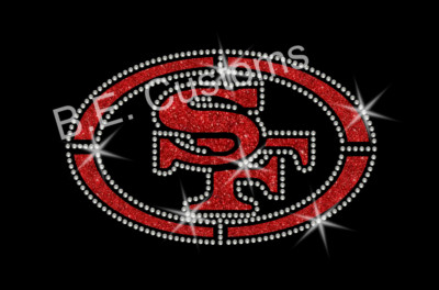 49ers Iron-on Glitter Vinyl /& Rhinestone Transfer
