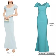 NWT CHIARA BONI LA PETITE ROBE Arles Gown in Verdigris Blue Size 4 995