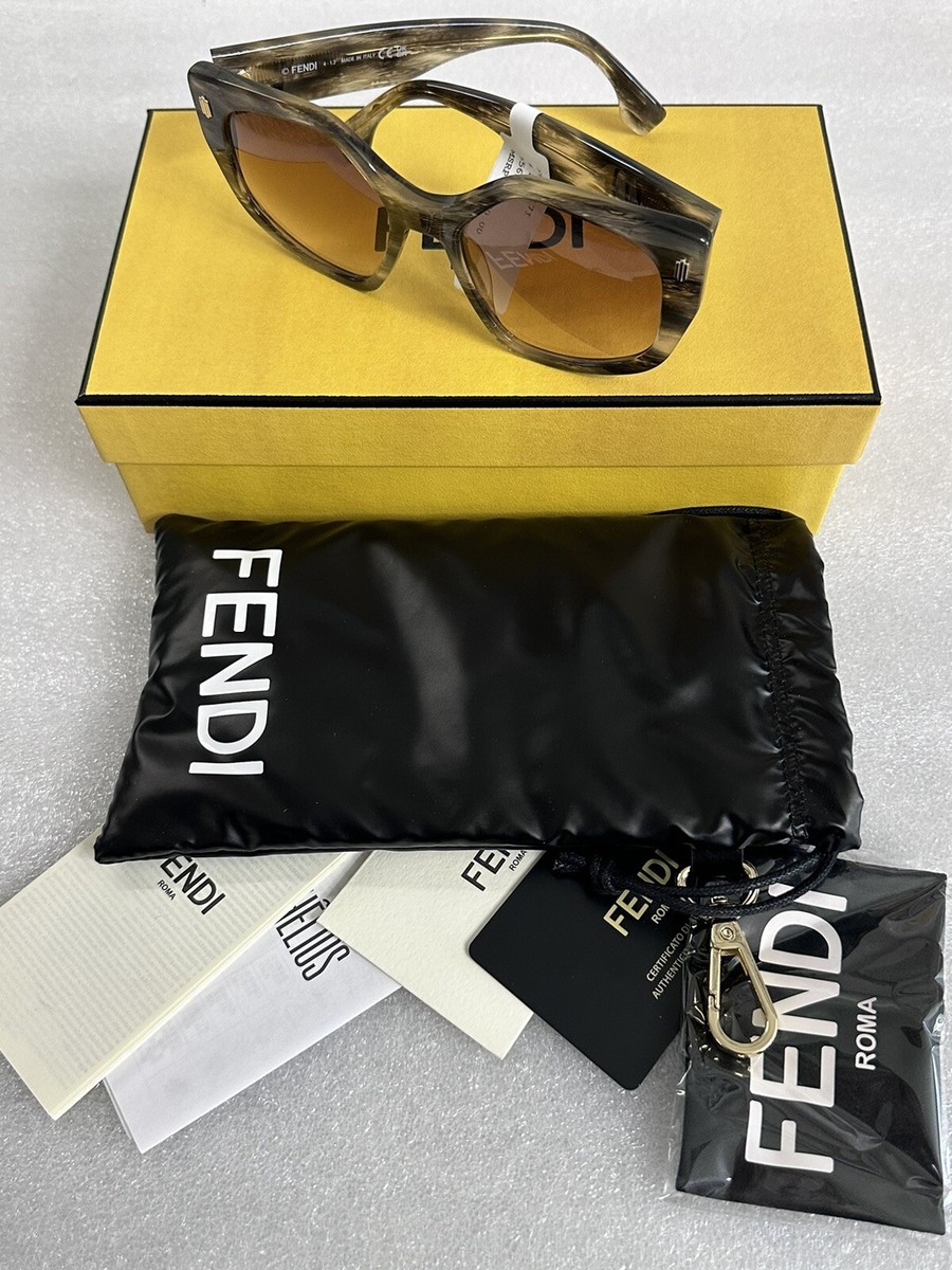 New Fendi Bordeaux Geometric Ladies Sunglasses FE40017I 63S 
