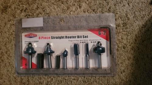 8 Piece Straight Router Bit Set | eBay