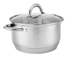 STPGOODS Stainless Steel Stockpot Cooking Pot Soup Casserole w/ Glass Lid 2.7-qt