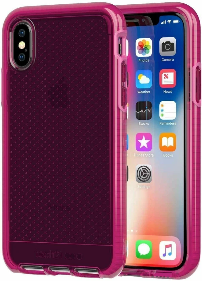 tech21 Case for Apple iPhone X / XS  Evo Check Cover Fuchsia Pink T21-5995 - Image 2 of 4