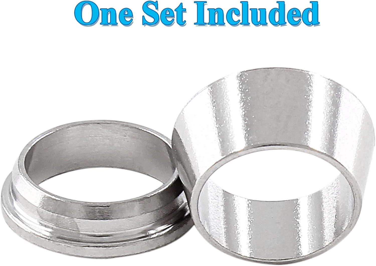 Biaungdo 12 Pairs Compression Fitting Ferrule Sleeve, 304 Stainless Steel 3/8" T