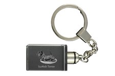 Scottish terrier, Aberdeen Terrier, Scottie, Aberdeenie - Crystal key ring with