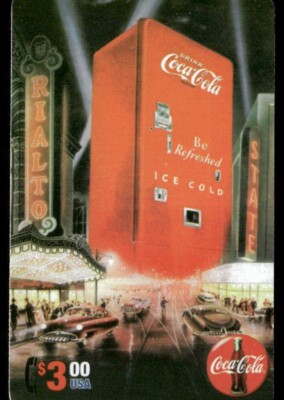1995 Collect-A-Card The Coca-Cola Collection $3 Phone Cards #NNO Vending Machine