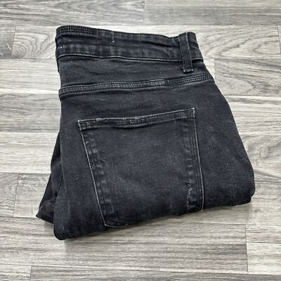 ZARA Skinny Leg Mid Rise Black Denim Jeans Women's Size 34 Waist