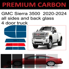 Premium Carbon Window Tint fits GMC Sierra 3500 truck 2020-2024 precut tint 