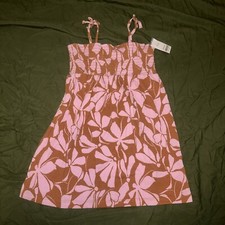 Carters Girls Summer Dress color Pink and Brown Floral Print size 5T