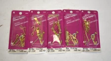 Midwest Fastener 23463 Brass Plated Picture Hangers w Nails Lot of 20 Hangers