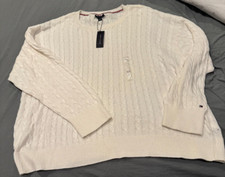 New Tommy Hilfiger Cable Sweater Ecru -Size XXL
