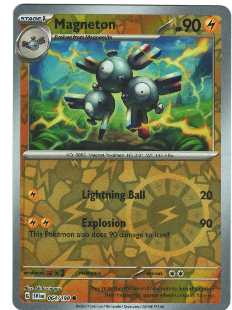 Magneton 64/198 Scarlet & Violet Reverse Holo Common Pokémon TCG