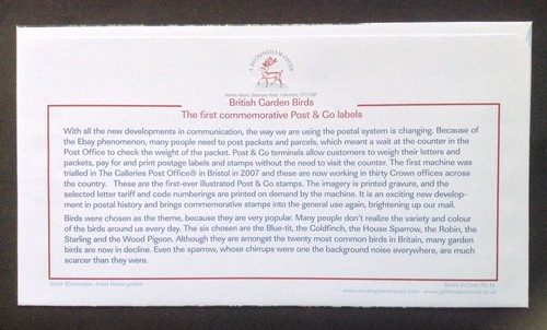 GB Buckingham 2010 British Birds Post & Go Set on First Day Cover, Sheffield SHS - Picture 2 of 2