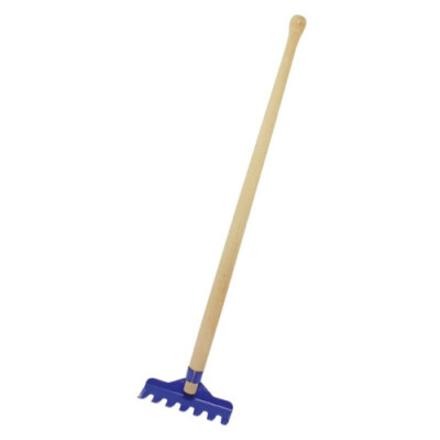 Glückskäfer Rechen, mit Stiel 60 cm, blau