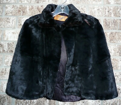 Vintage Vogue Fur Houston Texas Distressed Stole Wrap Black