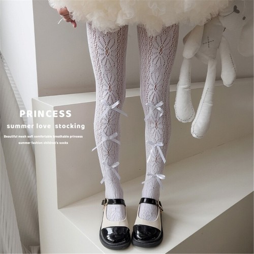 Fashionable Long Stockings Baby Girls Lace Tights Solid Color for Daily Party - Picture 4 of 44