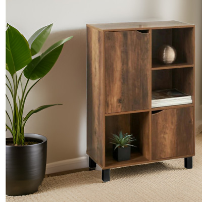 NEU Konsolentisch rustikale Eiche 2 Schrank und 3 Regale Sideboard Aufbewahrung Möbel