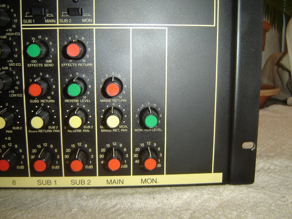 Biamp 883B, 8 Channel Mixer, Spring Reverb, 3 Band Equalizer, Vintage Rack - Image 3 of 4