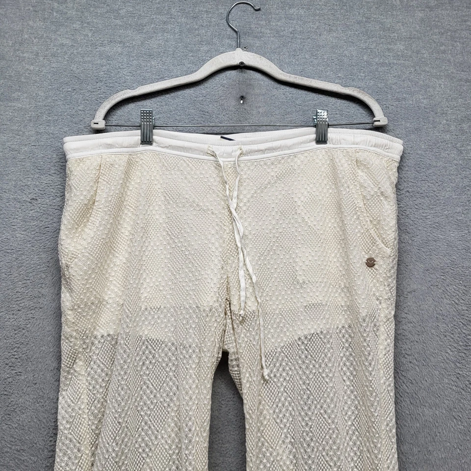 Roxy女式裤子中号白色纹理棉聚酰胺休闲33英寸内缝衬里 — 第 2/4 张图片