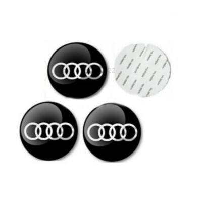 4x 56mm -Car Wheel Center Cover Sticker Set, A5 A6 Q5 S Line Q7
