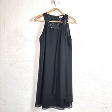 TARGET Womens Dress Size 12 Black Sequin Detail Sleeveless Round Neck A-line