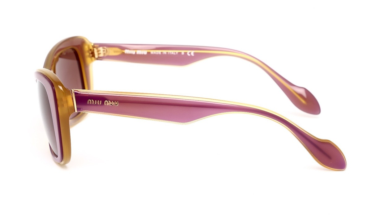ミュウミュウ SMU01O レディース サングラス R1753 Miu Miu SMU01O Women's Plum Purple Yellow Sunglasses R1753