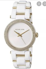 MICHAEL KORS MK4315 Delray Pave White Acetate and Gold-Tone Womens Watch
