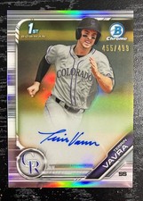 2019 Bowman Chrome Terrin Vavra Auto 1st Prospect Refractor #/499 Rockies