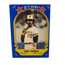 EDDIE MURRAY Signed 1981 FLEER STAR STICKER Card # 117