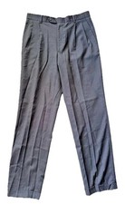 Kirkland Signature Men's Charcoal Micro Checker Pure New Wool Dress Pants 34x34