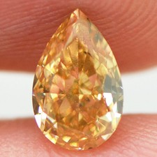 Pear Shape Diamond Fancy Orangy Brown Loose 1.00 Carat Polished GIA Certificate 1479.91 per carat