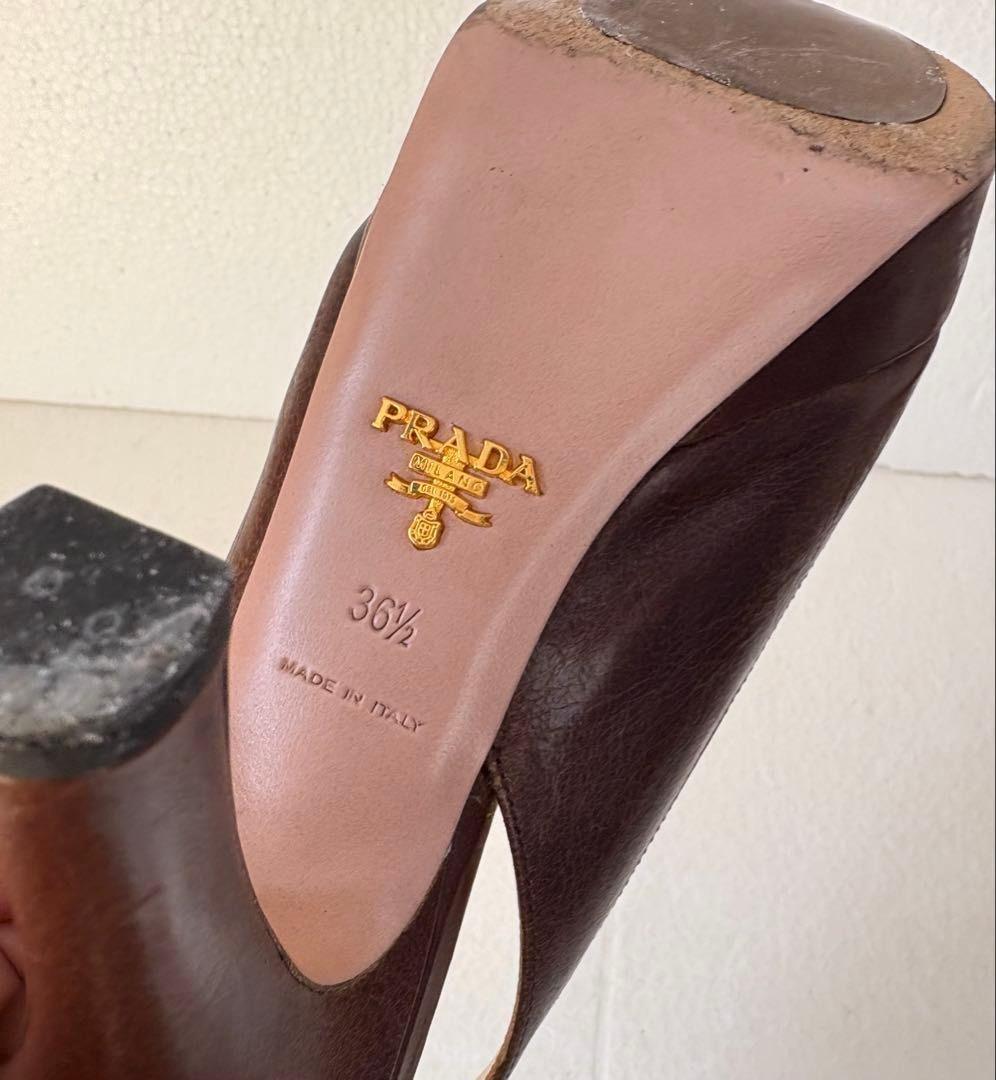 PRADA Women's Pumps Backstrap High Heels Size:36.5/JP:23.5 Leather 135147K Auth thumbnail 5
