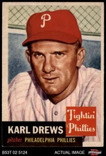 1953 Topps #59 Karl Drews Phillies DOUBLE-PRINT 5 - EX