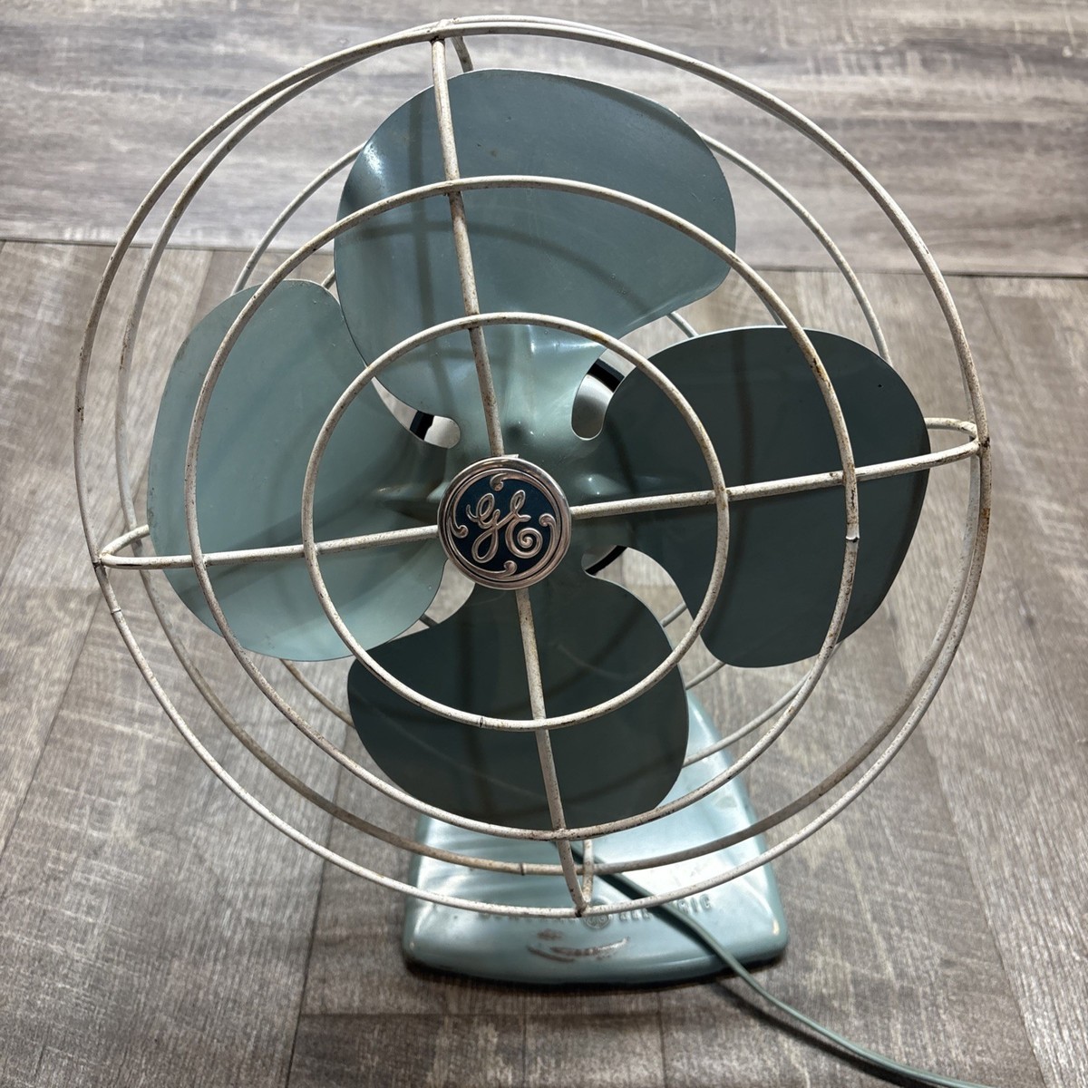 レア！GE ゼネラルエレクトリック 扇風機 アクアブルー レトロ Vintage General Electric GE Fan Mid Century Modern Aqua Blue Desk