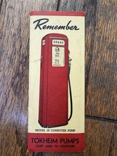 1940 Tokheim Model 39 Gas Pump Advertising Brochure Calendar Petroliana