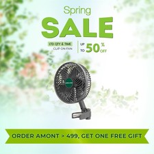 Mars Hydro 6'' Grow Tent Clip Fan Auto-Oscillating Smart Fan, APP-Controlled