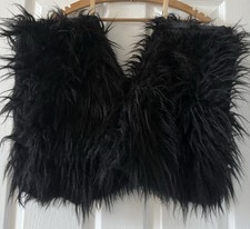 Black Handmade Faux Fur Leg warmers Rave Club Costume Adults Freak By Design