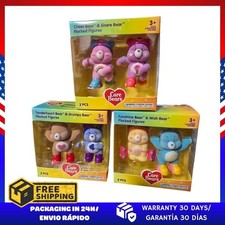 New Care Bears Roller Skating Flocked Mini Figures Lot Of 6 Collectibles