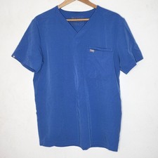 Figs Leon Three Pocket Scrub Top Blue Men's Medical Technical Medium M