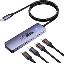 USB C 3.2 Hub 10Gbps, QUUGE 4-in-1 Adapter mit 4 USB C 3.2 Ports, Aluminium