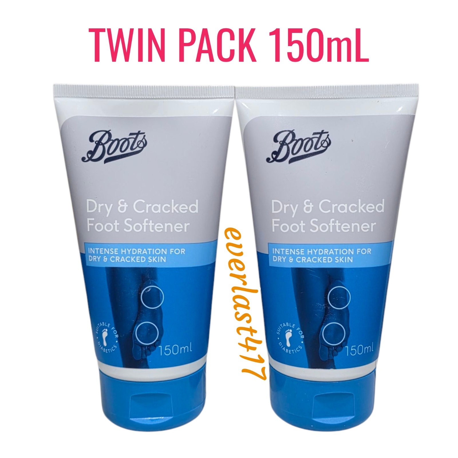 Boots Dry Cracked Foot Softener 150ml Hydration Cream Twin Pack foot care