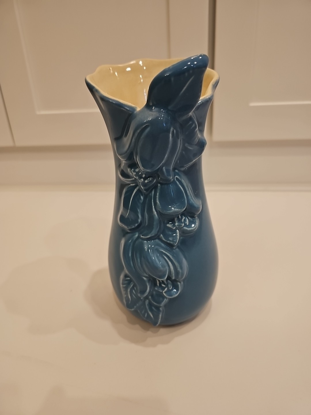 Vintage Red Wing Pottery Floral Vase #1293 Blue 9