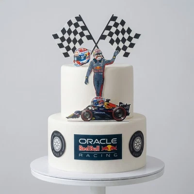 Red Bull F1 Edible Cake Decorations /Toppers - A4 Sheet Wafer Card Fondant - Image 1 of 4