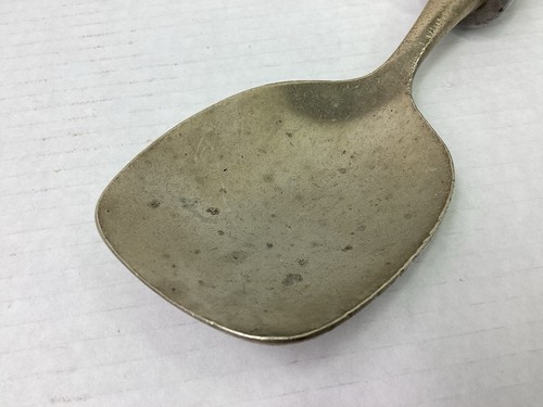 Vintage 1930s ICE CREAM SCOOP SPOON 11” Nickel Plated With Solid Wood Handle - Picture 10 of 12