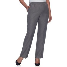 Alfred Dunner Women's Plus Size Classic Pull on Pants, Gray, 22W