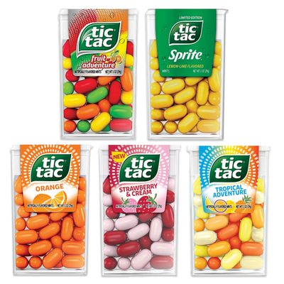 Tic Tac Variety Pack - 5 Fruity Flavors (1oz Each) Travel Size