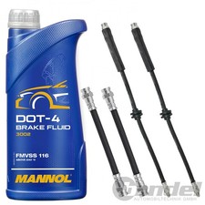 4xBREMSSCHLAUCH VORNE+HINTEN+1L MANNOL DOT 4 passend für FIAT PANDA/CLASSIC 169