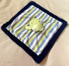 Carters Turtle Lovey Green Blue White Gray Striped Plush Security Blanket