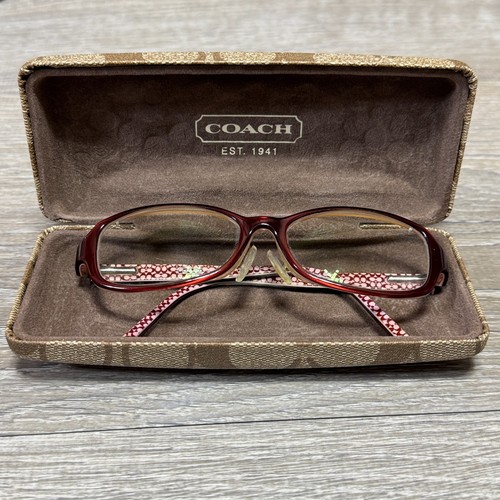 Coach Eyeglasses Frame Blossom 554 Burgundy Red Acetate 51 16 135 Hard Case